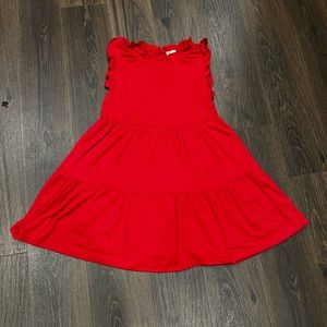 Copper Key Girl’s Large Sleeveless Mock Ruffle Trim Tiered Babydoll Dress